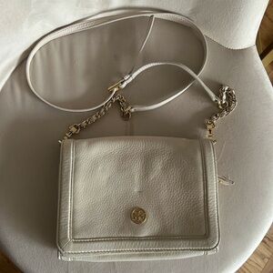Tory Burch white crossbody satchel purse